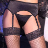 GARTER BELT AND THONG CR-4271 BLACK