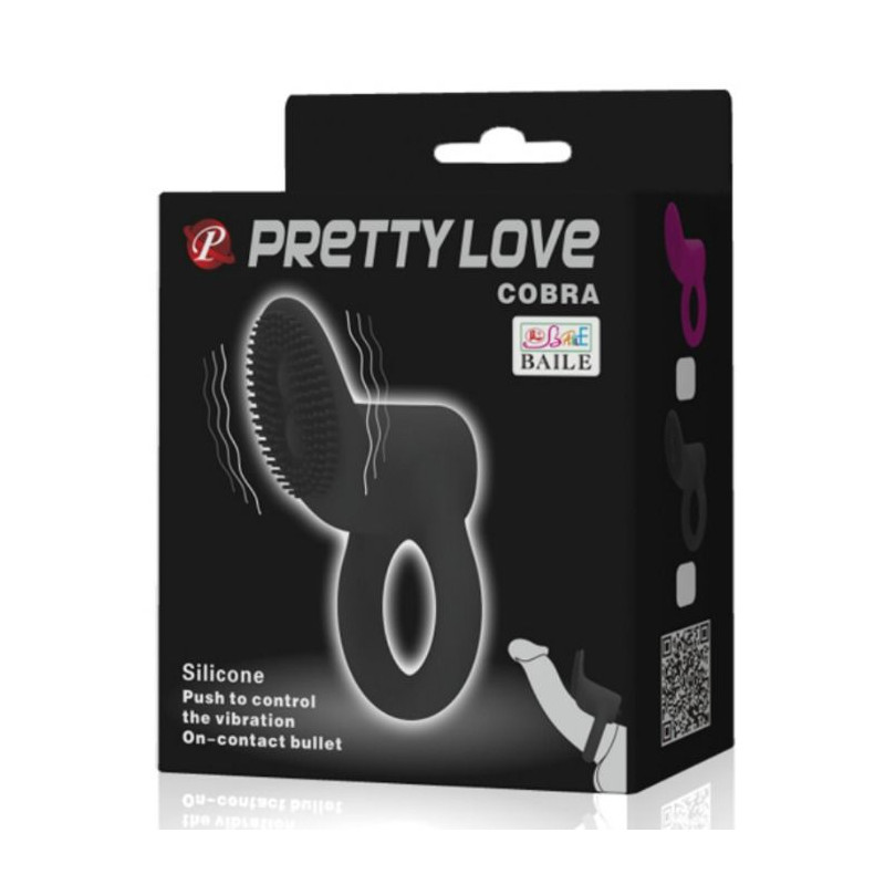 PRETTY LOVE - ANNEAU VIBRATEUR COBRA NOIR