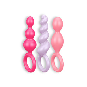 BOOTY CALL 3 PIECE SET ANAL PLUGS SATISFYER COLOURED