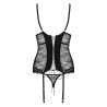 QUEEN SIZE OBSESSIVE LAURISE CORSET AND THONG BLACK