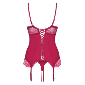 OBSESSIVE ROSALYNE CORSET AND THONG RED