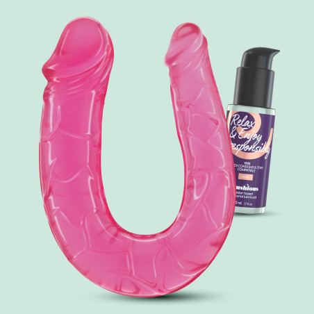 DEEP DIVER DOUBLE DONG AVEC LUBRIFIANT ANAL 50ML CRUSHIOUS ROSE