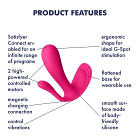 SATISFYER TOP SECRET + ANAL AND G-SPOT STIMULATOR WITH APP PINK