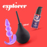 EXPLORER DOUCHE ANALE 90ML AVEC LUBRIFIANT ANAL 50ML ET PLUG ANAL THE PLUNGER CRUSHIOUS