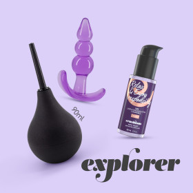 EXPLORER DOUCHE ANALE 90ML AVEC LUBRIFIANT ANAL 50ML ET PLUG ANAL THE PLUNGER CRUSHIOUS