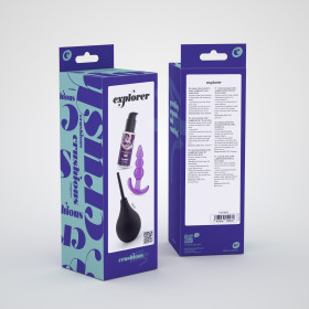 EXPLORER DOUCHE ANALE 90ML AVEC LUBRIFIANT ANAL 50ML ET PLUG ANAL THE PLUNGER CRUSHIOUS