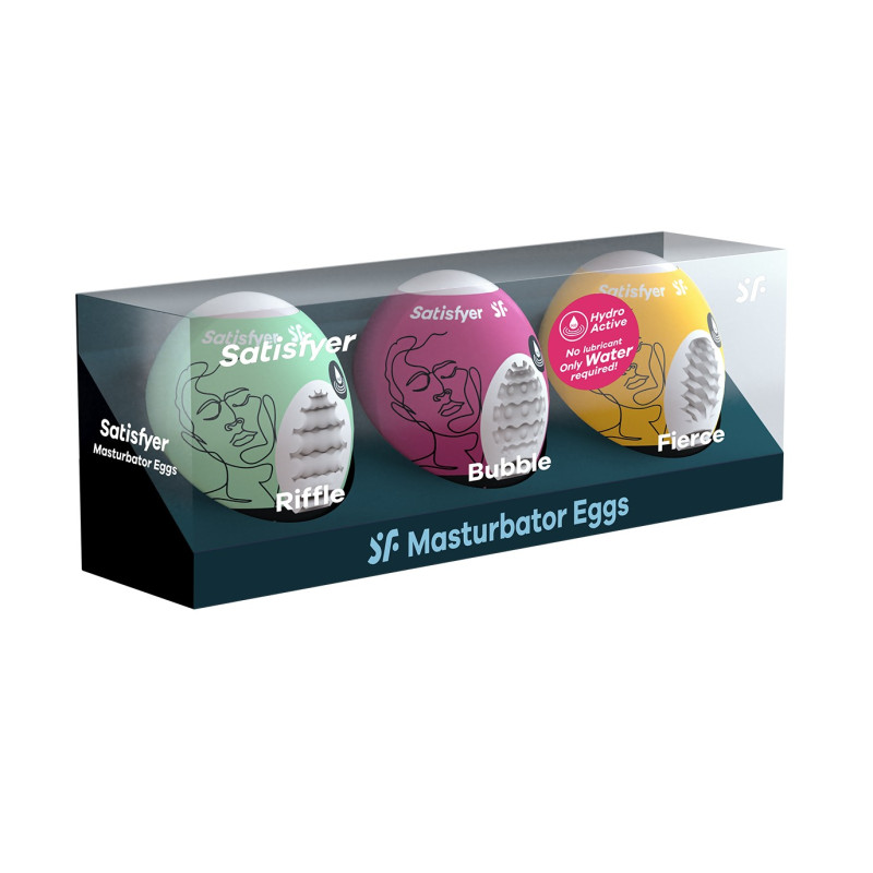 PACK OF 3 SATISFYER MASTURBATOR EGG RIFFLE