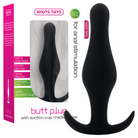 BUTT PLUG WITH HANDLE BLACK MEDIUM