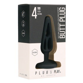 PLUG & PLAY 4” SILICONE BUTT PLUG BLACK