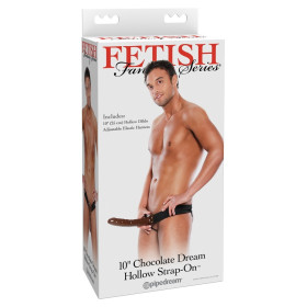 FETISH FANTASY SERIES 10” CHOCOLATE DREAM HOLLOW STRAP-ON