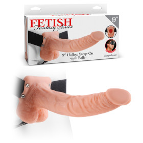 9" HOLLOW STRAP-ON FETISH FANTASY SERIES WHITE