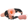 REAL RAPTURE AIR FEELING 8" HOLLOW VIBRATING STRAP-ON WITH SCROTUM WHITE