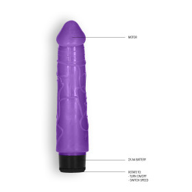 GC 8" THICK REALISTIC DILDO VIBE PURPLE