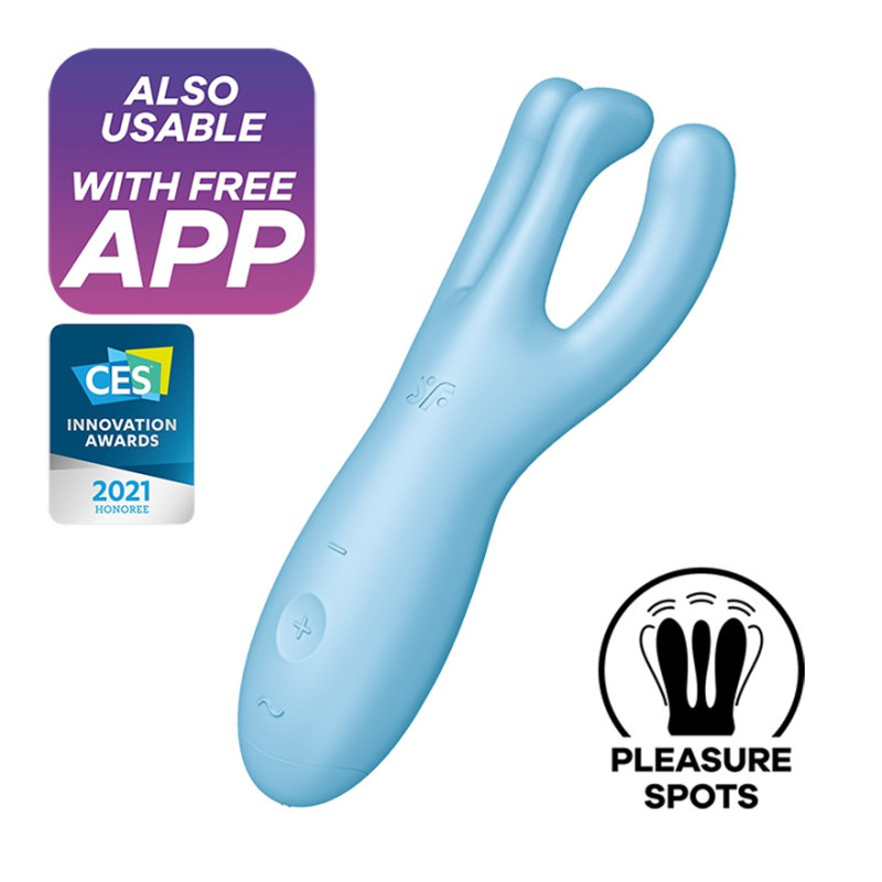 SATISFYER THREESOME 4 VIBRATOR WITH APP BLUE