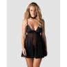 Donarella babydoll et String - Noire - NP