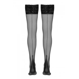 Bas autofixants couture noir 1 - Cotelli Legwear