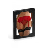 Porte-jarretelles en dentelle avec string rouge