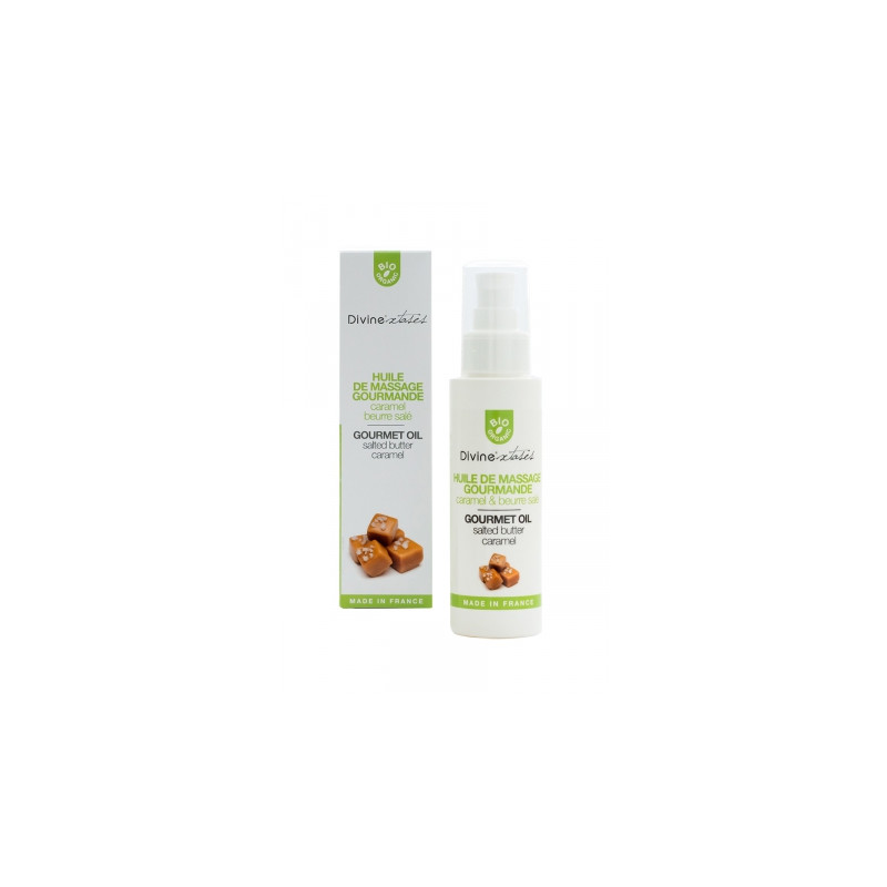 Huile de massage gourmande BIO Caramel - Divinextases