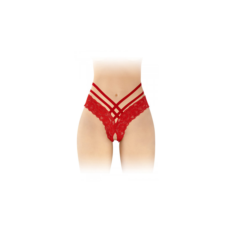 Tanga ouvert Anne - rouge