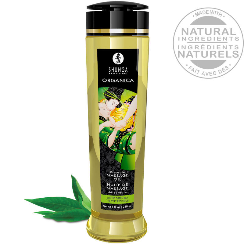 SHUNGA - HUILE DE MASSAGE BIO THÉ VERT 240 ML