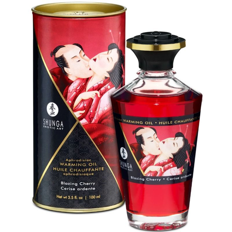 SHUNGA - HUILE DE MASSAGE EFFET CHALEUR SAVEUR INTENSE DE CERISE 100 ML