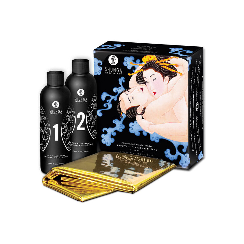 SHUNGA - GEL DE MASSAGE ÉROTIQUE ORIENTAL CORPS À CORPS AUX FRUITS EXOTIQUES