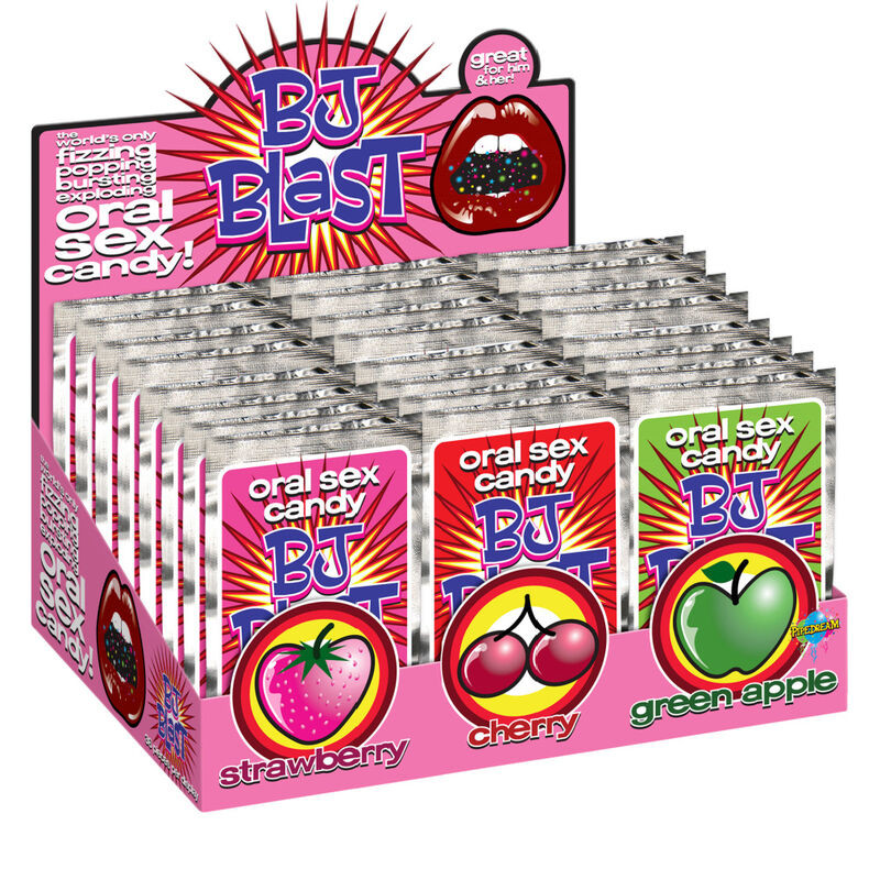 PIPEDREAMS - BJ BLAST FRAISE / CERISE ET POMME VERTE - PRÉSENTOIR - 36 PCS