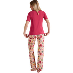 Pyjama pantalon t-shirt manches courtes Flowers