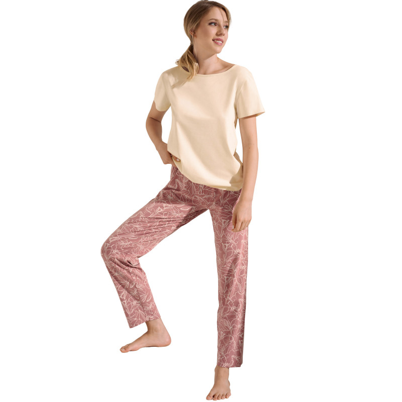 Pyjama pantalon t-shirt manches courtes Nina