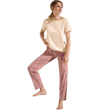 Pyjama pantalon t-shirt manches courtes Nina