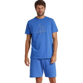 Pyjama tenue d'intérieur short t-shirt Sailing Antonio Miro
