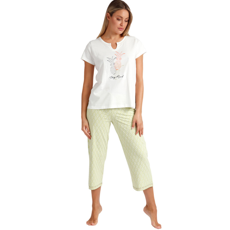 Pyjama tenue d'intérieur pantalon palazzo t-shirt Vacay Mood