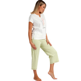 Pyjama tenue d'intérieur pantalon palazzo t-shirt Vacay Mood