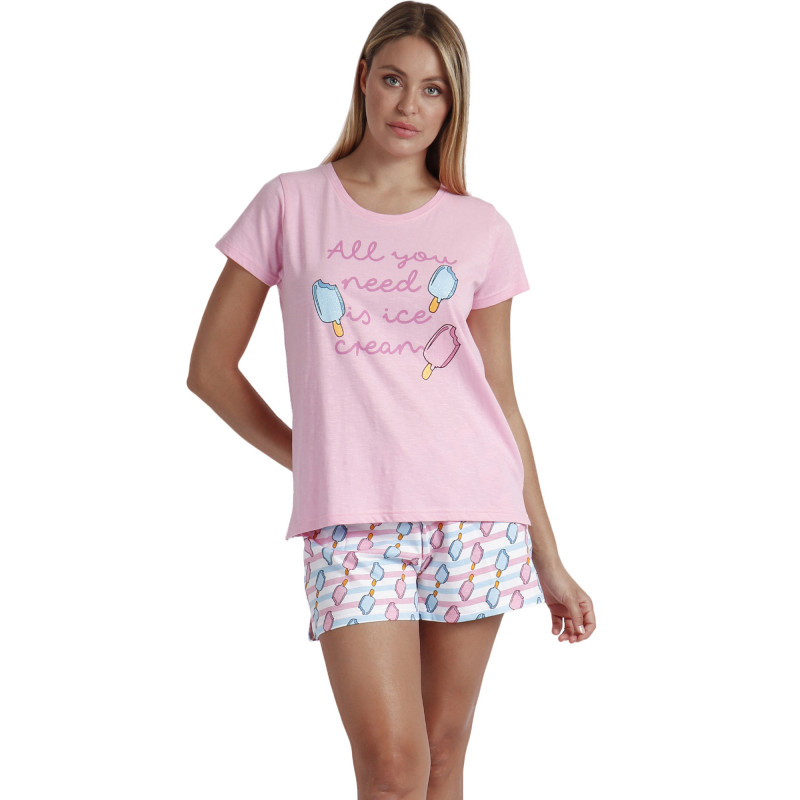 Pyjama tenue d'intérieur short t-shirt Ice Cream