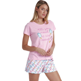 Pyjama tenue d'intérieur short t-shirt Ice Cream