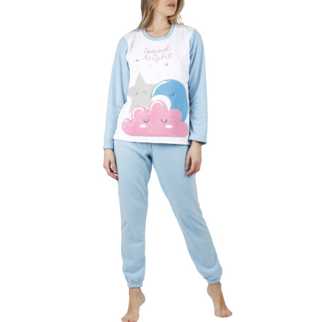 Pyjama tenue d'intérieur micropolaire pantalon et haut Sweet Dreams