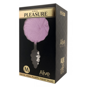 Plug métal Fluffy Twist M mauve - Alive