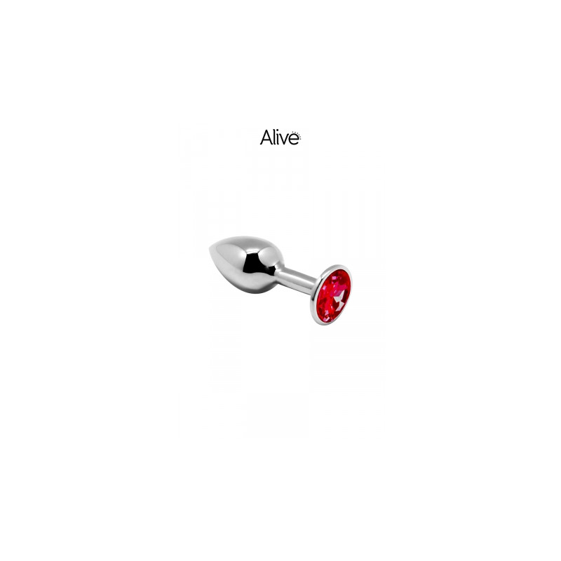 Plug métal bijou rouge M - Alive