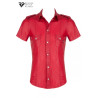 Chemise manches courtes wetlook rouge Carlo - Regnes