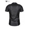 Chemise manches courtes wetlook noire Luca - Regnes