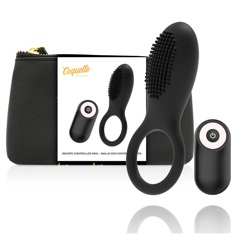 COQUETTE TOYS - COCKRING TÉLÉCOMMANDE RECHARGEABLE NOIR/ OR