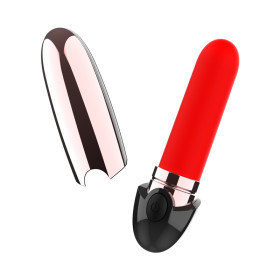 COQUETTE TOYS - VIBRATEUR RECHARGEABLE ROUGE A LÈVRES NOIR/ OR