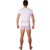 T-shirt blanc finement ajouré et transparence - LM905-81WHT