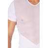 T-shirt blanc finement ajouré et transparence - LM905-81WHT