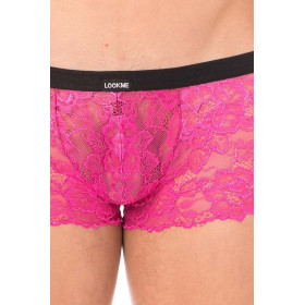 Mini-Pant magenta en dentelle et simili cuir - LM2002-68MAG