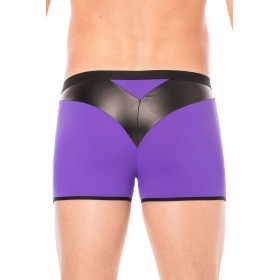 Boxer violet simili cuir brillant - LM2001-67PUR