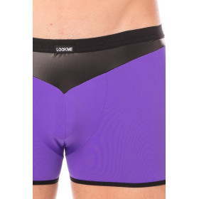 Boxer violet simili cuir brillant - LM2001-67PUR