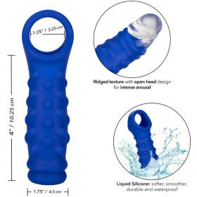 ADMIRAL - COUVERCLE DE PÉNIS EN PERLES SILICONE LIQUIDE BLEU