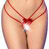 CHILIROSE - CR 4695 BABYDOLL & STRING SANS ENTREJAMBE ROUGE S/M