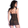 CHILIROSE - CR 4219 BABYDOLL & STRING SANS ENTREJAMBE NOIR S/M